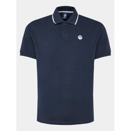 North Sails Тениска с яка и копчета 692452 Тъмносин Regular Fit