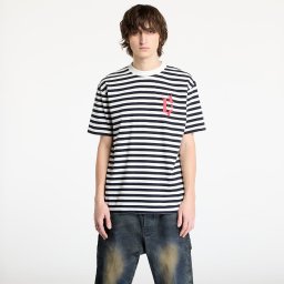 Тениска Marcelo Burlon County Goth Stripe Boxy Tee White/ Navy Blue M