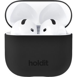 Kaлъф Holdit за AirPods 4, Silicone Case, Черен