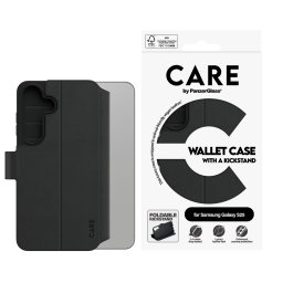 Калъф Care by PanzerGlass за Samsung Galaxy S25, Feature Wallet Case, Kickstand, Черен