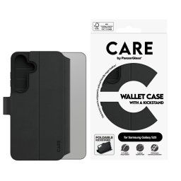 Калъф Care by PanzerGlassз а Samsung Galaxy S25, Feature Wallet Case, Kickstand, Черен