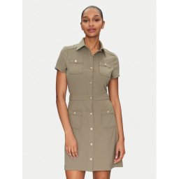 Guess Рокля тип риза W5GK70 KCBO2 Каки Regular Fit