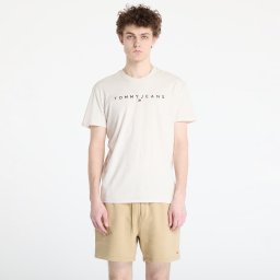 Тениска Tommy Jeans Regular Linear Logo Tee Beige L
