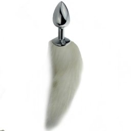Метален Butt Plug с опашка "SENS WHITE TAIL" 40 см. размер - S