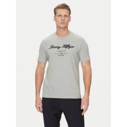 Tommy Hilfiger Тишърт Script Logo MW0MW33691 Сив Regular Fit