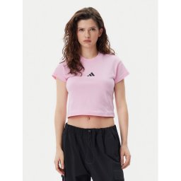 adidas Тишърт Future Icons Small Logo Baby JE4003 Розов Slim Fit