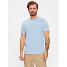 Gant Тишърт Shield 2003184 Светлосиньо Regular Fit