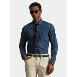 Polo Ralph Lauren Риза Core Replen 710548539 Тъмносин Slim Fit