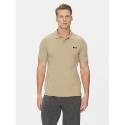 Calvin Klein Тениска с яка и копчета K10K111196 Бежов Slim Fit