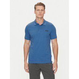 Calvin Klein Тениска с яка и копчета K10K111196 Син Slim Fit