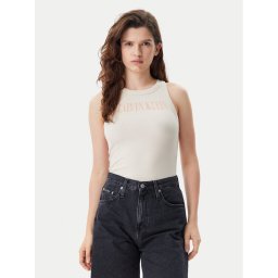 Calvin Klein Jeans топ Varsity J20J225520 Бежов Slim Fit