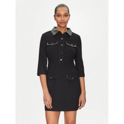 Morgan Плетена рокля 251-RUBIBI Черен Slim Fit