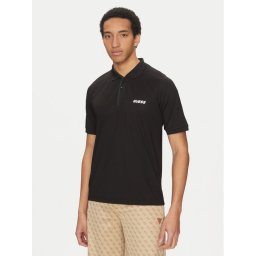 Guess Тениска с яка и копчета Z5GP00 KCQU2 Черен Slim Fit