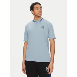 HUGO Тениска с яка и копчета Dodac_RB 50542748 Светлосин Regular Fit