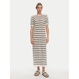 Tommy Hilfiger Лятна рокля Pointelle WW0WW44489 Бежов Slim Fit