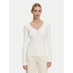 Tommy Hilfiger Блуза Henley WW0WW43905 Бял Slim Fit