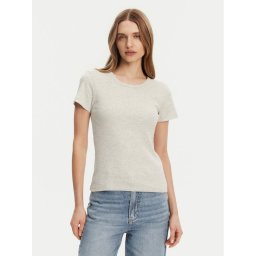 Pieces Тишърт May 17154483 Сив Slim Fit