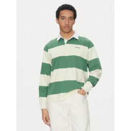 Vans Тениска с яка и копчета Ward Stripe VN000KU8 Зелен Regular Fit