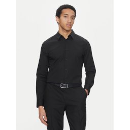 Calvin Klein Риза LV04LB145G Черен Slim Fit