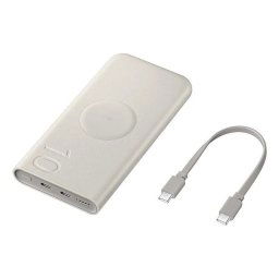 Външна батерия Samsung, 10000mAh, 25W, PD + FQI - Бежова, EB-U2510XUEGEU