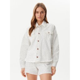 Guess Дънково яке W5GN90 D5N91 Бял Regular Fit