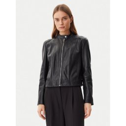 BOSS Кожено яке C_Saleste 50522033 Черен Regular Fit