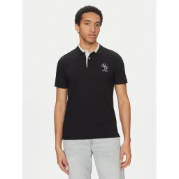 Guess Тениска с яка и копчета M5GP60 K7O64 Черен Slim Fit