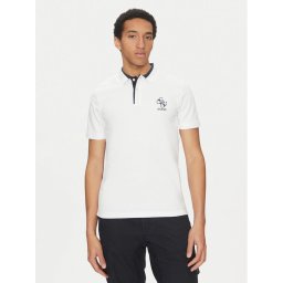 Guess Тениска с яка и копчета M5GP60 K7O64 Бял Slim Fit