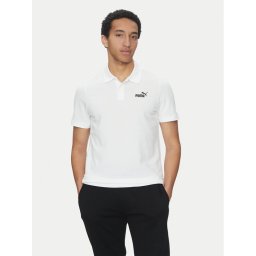 Puma Тениска с яка и копчета Essentials 682552 Бял Regular Fit
