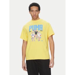 Puma Тишърт Dylan's World 630257 Жълт Regular Fit