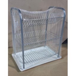 Метален сушилник за чинии с табла 3 етажа INOX