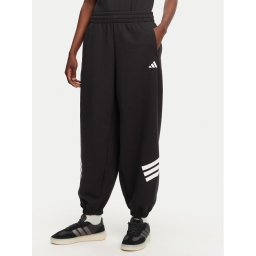 adidas Долнище анцуг Future Icons 3-Stripes Parachute JE0141 Черен Loose Fit