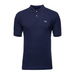 Lacoste Тениска с яка и копчета L1212 Тъмносин Classic Fit