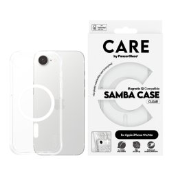 Гръб CARE by PanzerGlass за Apple iPhone 17E, iPhone 16E, Fashionable, Samba Case, MagSafe, Transparent
