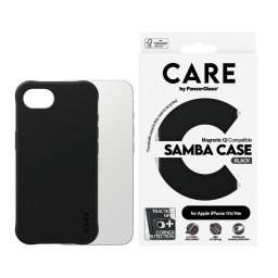 Гръб CARE by PanzerGlass за Apple iPhone 17E, iPhone 16E, Fashionable, Samba Case, MagSafe, Черен