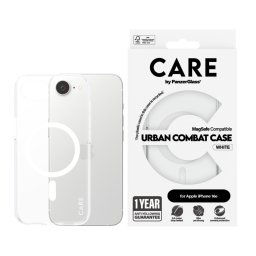 Гръб CARE by PanzerGlass за Apple iPhone 16E, Flagship Case, Urban Combat, MagSafe, Бял