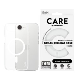 Гръб CARE by PanzerGlass за Apple iPhone 17E, iPhone 16E, Flagship Case, Urban Combat, MagSafe, Бял