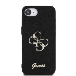 Гръб Guess за iPhone 17E, iPhone 16E ,PU, Fixed Glitter, 4G Metal Logo, Черен