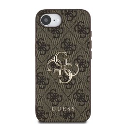 Гръб Guess за iPhone 17E, iPhone 16E, PU, 4G Metal Logo, Кафяв
