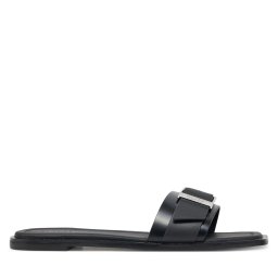 Чехли Calvin Klein Flat Slide W/Buckle - Lth HW0HW02490 Черен