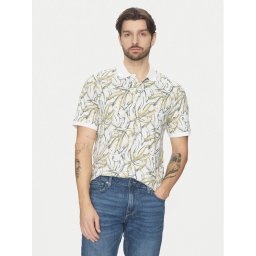 Jack & Jones Тениска с яка и копчета Split 12272985 Бял Regular Fit