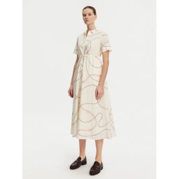 Tommy Hilfiger Рокля тип риза Voile WW0WW46009 Бежов Regular Fit