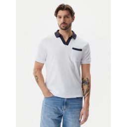 Guess Тениска с яка и копчета F5GP01 KC5Y1 Бял Regular Fit