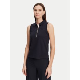 Gant Тениска с яка и копчета 4200560 Тъмносин Regular Fit