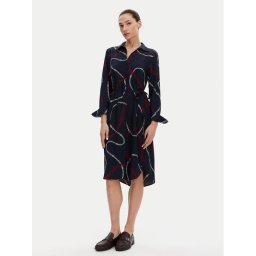 Tommy Hilfiger Рокля тип риза WW0WW44665 Тъмносин Regular Fit