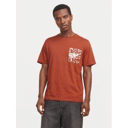 Jack & Jones Тишърт Split 12272995 Кафяв Regular Fit