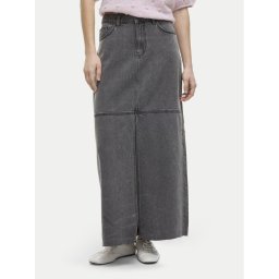 Vila Дънкова пола Kiki 14104371 Сив Regular Fit