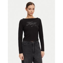 HUGO Блуза 50537227 Черен Slim Fit