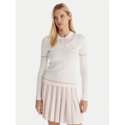 Guess Тениска с яка и копчета V5GP00Z3D60 Бял Slim Fit