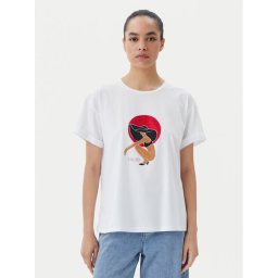 Liu Jo Beachwear Тишърт q-roa-35173 Бял Regular Fit